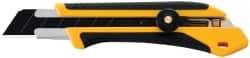 Olfa - Snap Utility Knife - 4.96" High Carbon Tool Steel Blade, Yellow & Black Elastomer & Fiber Reinforced Polymer Handle, 1 Blade Included - Strong Tooling