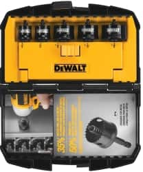 DeWALT - 5 Piece, 3" to 1-3/8" Saw Diam, Impact Rated Hole Saw Kit - Bi-Metal, Toothed Edge, Includes 5 Hole Saws - Strong Tooling