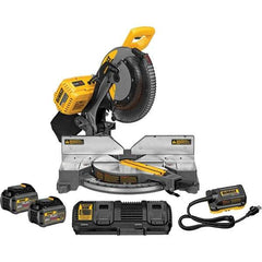 DeWALT - 15 Amp, 120 Volt, 3,800 RPM, 50° Double Bevel Miter Saw - 5/8 or 1" Arbor, 12" Blade Diam, Includes DHS716 Miter Saw, DCA120 120V Adaptor & DCA132 Charger - Strong Tooling