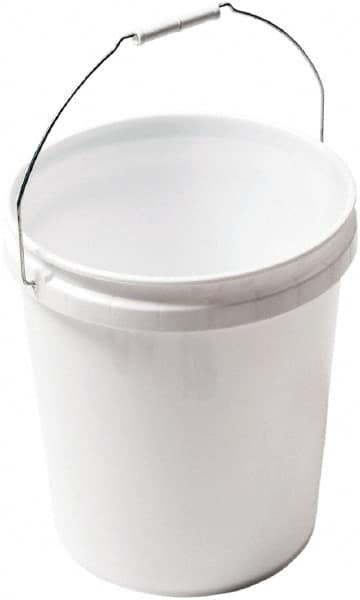 SEYMOUR-MIDWEST - 5 Gal, Plastic Round White Bucket & Pail Kit - Handle Included - Strong Tooling