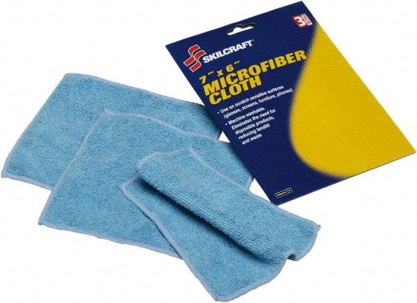 Ability One - Reusable Microfiber Wipes - 6" x 7" Sheet Size, Blue - Strong Tooling