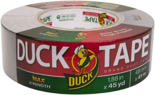 Duck - 1-7/8" x 45 Yds Silver Duct Tape - 11.5 mil, Rubber Adhesive, Vinyl Backing, 32 Lb/ln Tensile Strength, Series DUC - Strong Tooling