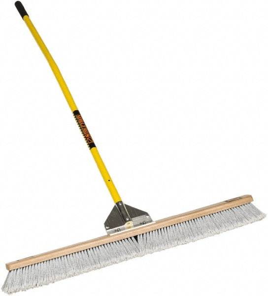 SEYMOUR-MIDWEST - 24" Fine Particle Polypropylene Push Broom - 3" Bristle Length, Wood Block, Bolt-On Handle Connection, Handle Included - Strong Tooling