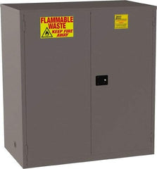 Jamco - 2 Door, 1 Shelf, Yellow Steel Double Wall Safety Cabinet for Flammable and Combustible Liquids - 65" High x 34" Wide x 59" Deep, Manual Closing Door, 3 Point Key Lock, 120 Gal Capacity - Strong Tooling