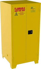 Jamco - 2 Door, 2 Shelf, Yellow Steel Double Wall Safety Cabinet for Flammable and Combustible Liquids - 70" High x 34" Wide x 34" Deep, Self Closing Door, 3 Point Key Lock, 60 Gal Capacity - Strong Tooling