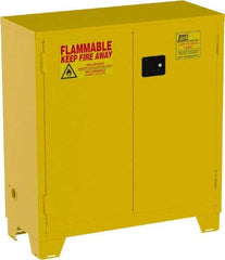 Jamco - 2 Door, 1 Shelf, Yellow Steel Double Wall Safety Cabinet for Flammable and Combustible Liquids - 49" High x 18" Wide x 43" Deep, Self Closing Door, 3 Point Key Lock, 30 Gal Capacity - Strong Tooling