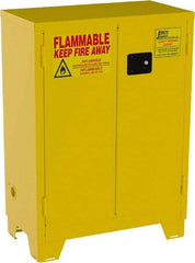 Jamco - 2 Door, 2 Shelf, Yellow Steel Double Wall Safety Cabinet for Flammable and Combustible Liquids - 49" High x 18" Wide x 34" Deep, Self Closing Door, 3 Point Key Lock, 28 Gal Capacity - Strong Tooling