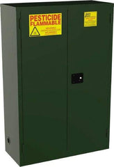 Jamco - 2 Door, 2 Shelf, Green Steel Double Wall Safety Cabinet for Flammable and Combustible Liquids - 44" High x 18" Wide x 43" Deep, Self Closing Door, 3 Point Key Lock, 45 Gal Capacity - Strong Tooling