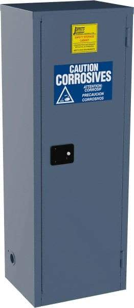 Jamco - 1 Door, 3 Shelf, Blue Steel Double Wall Safety Cabinet for Flammable and Combustible Liquids - 65" High x 18" Wide x 23" Deep, Self Closing Door, 3 Point Key Lock, 24 Gal Capacity - Strong Tooling