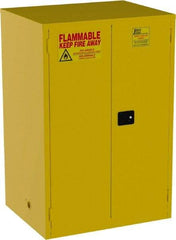 Jamco - 2 Door, 2 Shelf, Yellow Steel Double Wall Safety Cabinet for Flammable and Combustible Liquids - 65" High x 34" Wide x 43" Deep, Self Closing Door, 3 Point Key Lock, 90 Gal Capacity - Strong Tooling