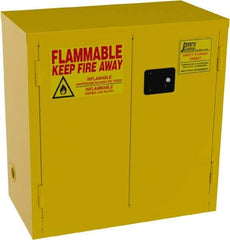 Jamco - 2 Door, 1 Shelf, Yellow Steel Double Wall Safety Cabinet for Flammable and Combustible Liquids - 35" High x 18" Wide x 34" Deep, Self Closing Door, 3 Point Key Lock, 22 Gal Capacity - Strong Tooling