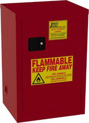 Jamco - 1 Door, 2 Shelf, Red Steel Double Wall Safety Cabinet for Flammable and Combustible Liquids - 35" High x 18" Wide x 23" Deep, Manual Closing Door, 3 Point Key Lock, 18 Gal Capacity - Strong Tooling