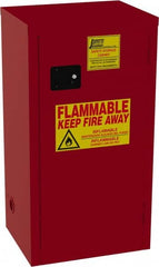 Jamco - 1 Door, 3 Shelf, Red Steel Double Wall Safety Cabinet for Flammable and Combustible Liquids - 44" High x 18" Wide x 23" Deep, Manual Closing Door, 3 Point Key Lock, 24 Gal Capacity - Strong Tooling