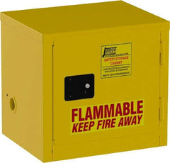 Jamco - 1 Door, Yellow Steel Double Wall Safety Cabinet for Flammable and Combustible Liquids - 22" High x 18" Wide x 23" Deep, Manual Closing Door, 3 Point Key Lock, 6 Gal Capacity - Strong Tooling