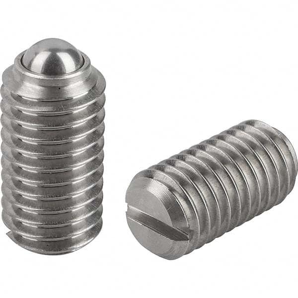 KIPP - 10-32, 3mm Ball Diam, 12mm Body Length, 0.9mm Max Ball Reach, Threaded Ball Plunger - Strong Tooling