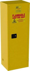 Jamco - 1 Door, 3 Shelf, Yellow Steel Double Wall Safety Cabinet for Flammable and Combustible Liquids - 65" High x 18" Wide x 23" Deep, Self Closing Door, 3 Point Key Lock, 24 Gal Capacity - Strong Tooling