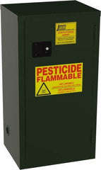 Jamco - 1 Door, 2 Shelf, Green Steel Double Wall Safety Cabinet for Flammable and Combustible Liquids - 44" High x 18" Wide x 23" Deep, Self Closing Door, 3 Point Key Lock, 18 Gal Capacity - Strong Tooling