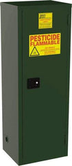 Jamco - 1 Door, 3 Shelf, Green Steel Double Wall Safety Cabinet for Flammable and Combustible Liquids - 65" High x 18" Wide x 23" Deep, Manual Closing Door, 3 Point Key Lock, 24 Gal Capacity - Strong Tooling