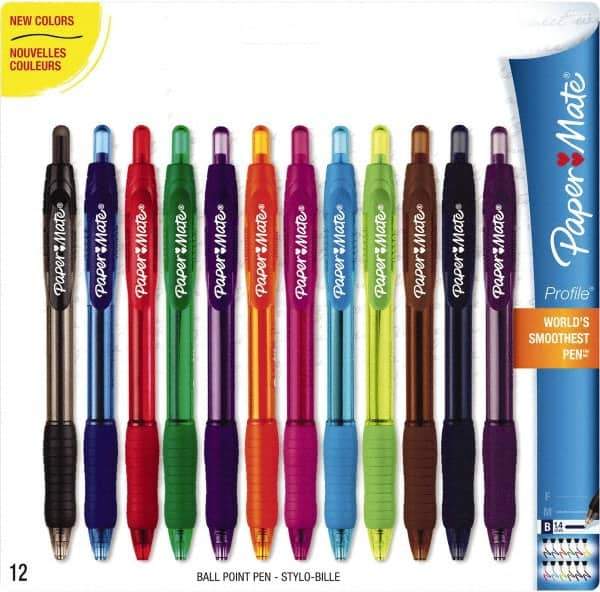 Paper Mate - 1.4mm Ball Point Retractable Pen - Assorted Colors - Strong Tooling