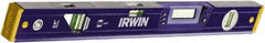 Irwin - 24" Long 3 Vial Box Beam Level - Aluminum, Blue - Strong Tooling