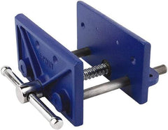 Irwin - 6-1/2" Jaw Width, 4-1/2" Jaw Opening, 2" Throat Depth, Woodworking Vise - Standard Spindle - Strong Tooling