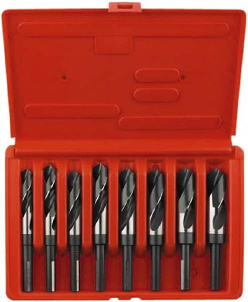 Irwin - 9/16 to 1", 118° Point, Bright Finish, High Speed Steel Reduced Shank Drill Bit Set - Strong Tooling