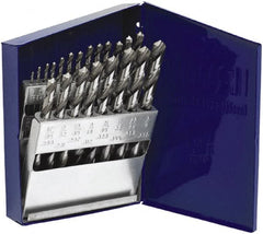 Irwin - 1/16 to 3/8", 118° Point, Bright Finish, High Speed Steel Jobber Length Drill Bit Set - Strong Tooling