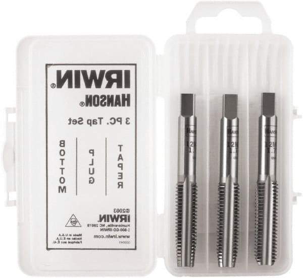 Irwin Hanson - M14x2.00, 4 Flute, Bottoming, Plug & Taper, Bright Finish, Carbon Steel Tap Set - Right Hand Cut, 2B Class of Fit, Series Hanson - Exact Industrial Supply