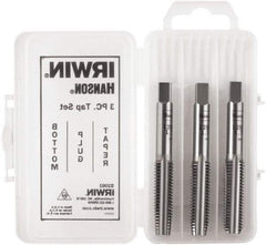 Irwin Hanson - M14x2.00, 4 Flute, Bottoming, Plug & Taper, Bright Finish, Carbon Steel Tap Set - Right Hand Cut, 2B Class of Fit, Series Hanson - Exact Industrial Supply