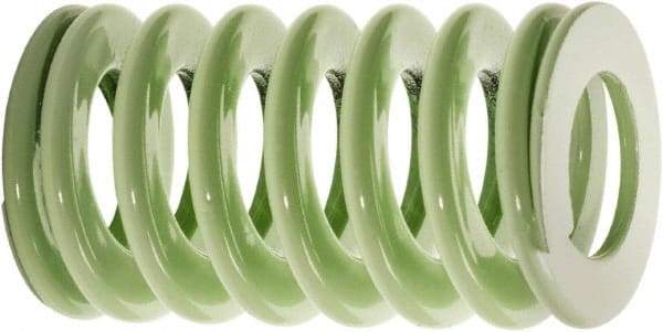 Associated Spring Raymond - 3/4" Hole Diam, 3/8" Rod Diam, 5-1/2" Free Length, Light Green Die Spring - 123 Lb Max Deflection, 4" Max Deflection, Ultra Light Duty, Chromium Alloy Steel - Strong Tooling