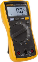 Fluke - 115, CAT III, 600 VAC/VDC, Digital True RMS Auto Ranging Manual Ranging Multimeter - 40 mOhm, Measures Voltage, Capacitance, Current, Frequency, Resistance - Strong Tooling