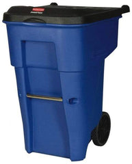 Rubbermaid - 65 Gal Blue Rectangle Trash Can - Polyethylene, 41.8" High x 32.3" Long x 25.3" Wide - Strong Tooling