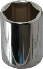 Proto - 1/2" Drive, Standard Hand Socket - 6 Points, 1-1/2" OAL, Chrome Finish - Strong Tooling