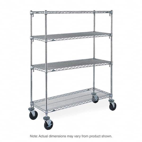 Metro - 600 Lb Capacity 4 Shelf Mobile Wire Shelving Unit - Add-On Unit - Strong Tooling