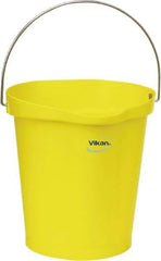 Vikan - 3 Gal, Polypropylene Round Yellow Single Pail with Pour Spout - Handle Included - Strong Tooling