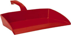 Vikan - 12-1/2" Wide Handheld Dustpan - Plastic Body, 4-1/2" Handle, Red - Strong Tooling