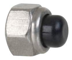 Value Collection - #8-32 UNC, 11/32" Width Across Flats, Uncoated, Stainless Steel Acorn Nut - 23/64" Overall Height, Nylon Insert Type, Grade 18-8 - Strong Tooling