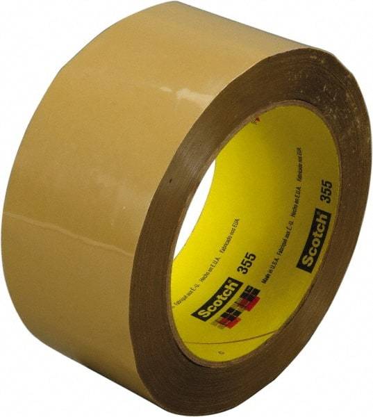 3M - 72mm x 50m Tan Rubber Adhesive Sealing Tape - Polyester Film Backing, 3.4 mil Thick, 67 Lb Tensile Strength, Series 355 - Strong Tooling