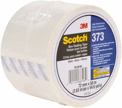 3M - 72mm x 50m White Sealing Tape - 2.5 mil Thick, 30 Lb Tensile Strength, Series 373 - Strong Tooling