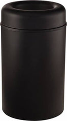 Rubbermaid - 30 Gal Black Round Decorative Waste Receptacle With Top - Steel, 876mm High - Strong Tooling