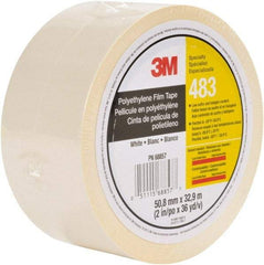 3M - 36 Yds. x 2", White Polyethylene Film Tape - 483 Series, 5 mil Thick, 10 Lb./Inch Tensile Strength - Strong Tooling