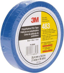 3M - 36 Yds. x 1", Blue Polyethylene Film Tape - 483 Series, 5 mil Thick, 10 Lb./Inch Tensile Strength - Strong Tooling