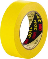 3M - 24mm Wide x 60 Yd Long Yellow Paper Masking Tape - Series 301+, 6.3 mil Thick, 22 In/Lb Tensile Strength - Strong Tooling