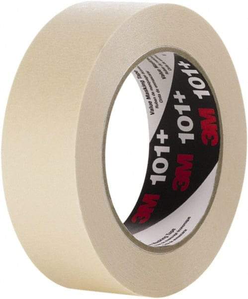 3M - 24mm Wide x 60 Yd Long Tan Paper Masking Tape - Series 101+, 5.1 mil Thick, 22 In/Lb Tensile Strength - Strong Tooling