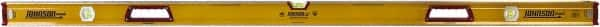 Johnson Level & Tool - 72" Long 3 Vial Box Beam Level - Aluminum, Yellow, 2 Plumb & 1 Level Vials - Strong Tooling