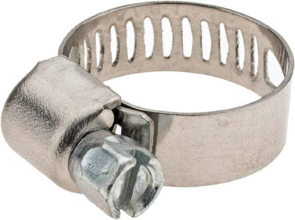 Value Collection - SAE Size 6, 7/16 to 25/32" Diam, Stainless Steel Worm Drive Clamp - 1/2" Wide - Strong Tooling