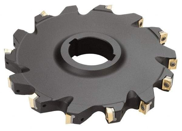 Iscar - Arbor Hole Connection, 3/4" Cutting Width, 1.81" Depth of Cut, 6" Cutter Diam, 1-1/2" Hole Diam, 12 Tooth Indexable Slotting Cutter - SDN Toolholder, QDMT 1205PDTN-HQ Insert - Strong Tooling