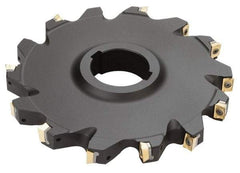 Iscar - Arbor Hole Connection, 0.51" Cutting Width, 1.81" Depth of Cut, 6" Cutter Diam, 1-1/2" Hole Diam, 12 Tooth Indexable Slotting Cutter - SDN Toolholder, QDMT 1205PDTN-HQ Insert - Strong Tooling