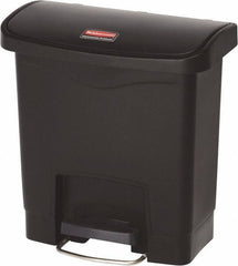 Rubbermaid - 4 Gal Rectangle Unlabeled Trash Can - 15.7" High x 14-7/8" Long, Black, Resin - Strong Tooling