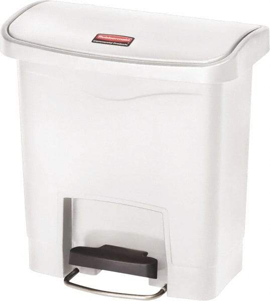 Rubbermaid - 4 Gal Rectangle Unlabeled Trash Can - 15.7" High x 14-7/8" Long, White, Resin - Strong Tooling